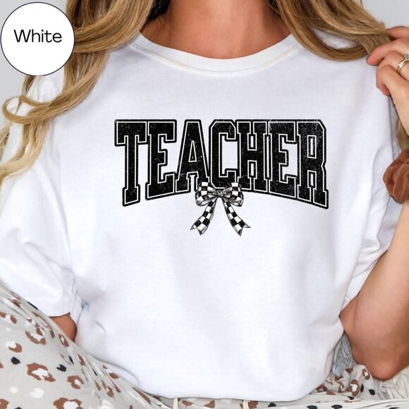 Coquette Teacher NEW white short sleeve shirt - Picture 1 of 2